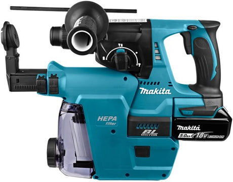 Makita mr242rtjw Perceuse à percussion combinée à batterie 18 V | sds-plus | avec aspiration des poussières | Li-ion 5.0ah-MR242rtjw