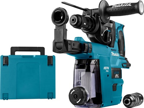 Makita mr243zjw Marteau combiné 18 volts | sds-plus | avec tête de perçage interchangeable avec aspiration de poussière | sans piles ni chargeur dans m-box - hebr243zjw