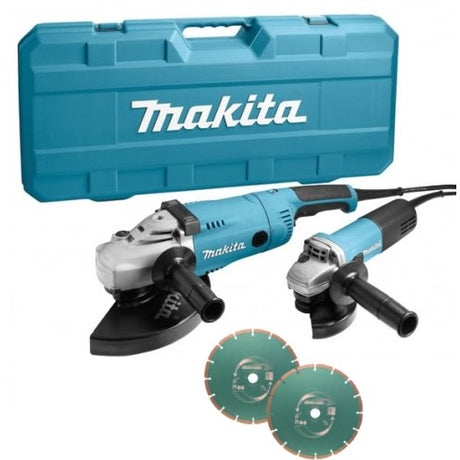 Makita dk0054x1 ensemble meuleuse d'angle ga9020r + 9558hnrg | + disques diamantés - dk0054x1