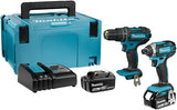 Makita dlx2131tj ensemble combiné 18v perceuse à percussion sans fil dhp482 + visseuse à percussion dtd152 (batterie 2x 5,0ah) dans mbox