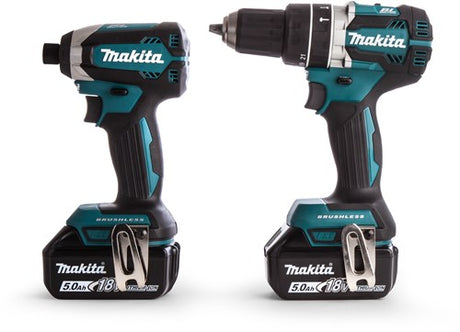 Makita dlx2180tj - perceuse à percussion sans fil dhp484 + visseuse à percussion sans fil dtd153 18v 5,0ah li-ion