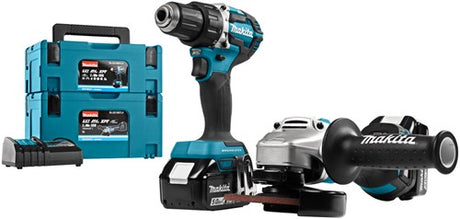 Ensemble combiné Makita dlx2190tj1 - ddf484 + dga504 - 2x batteries 5,0ah