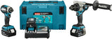 Makita dlx2550tj ensemble combiné 18v dhp492 (impact) perceuse/tournevis + tournevis à percussion dtd153 (3x batterie 5,0ah et chargeur) dans mbox - dlx2550tj