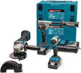 Makita dlx3155tj | ensemble de combinaisons | 18v | perçage, vissage (à percussion) et meulage | ensemble | 5,0ah | dans mbox-dlx3155tj