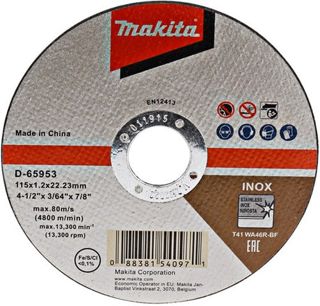 Makita disque à tronçonner 115x1,2mm inox - d-65953