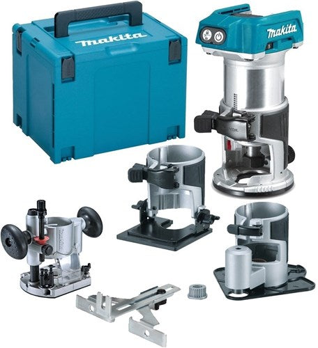 Makita drt50rtjx3 fraiseuse à batterie 18v li-ion | avec 2x piles 18v