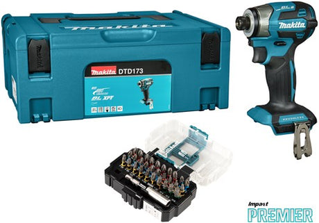 Makita dtd173zjx1 | visseuse à percussion sans fil | 18v | excl. batteries et chargeur, dans mbox avec jeu d'embouts - dtd173zjx1