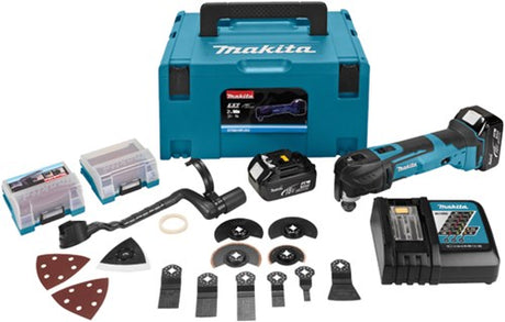 Makita dtm51rtjx3 outil multifonction à batterie 18v 5,0ah avec système de dégagement rapide