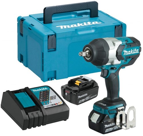 Makita dtw1002rtj clé à chocs 18v batterie 1000 nm 5,0ah (2 pièces), chargeur rapide, mbox