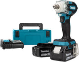 Makita dtw301rtj | clé à chocs sans fil | ensemble | 18v | Batterie 2 x 5,0 Ah et chargeur rapide | dans mbox