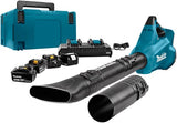 Souffleur de feuilles Makita dub362pt4j 2x18 v | avec chargeur duo et 4 batteries