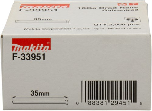 Accessoires Makita longueur de brad 35mm version fil galvanisé épaisseur 1,61mm - f-33951