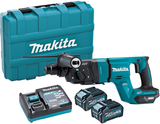 Marteau combiné à batterie Makita HR007GM201 | 40 V maximum | sds-plus | Batterie 2 x 4,0 Ah + chargeur rapide | dans un coffret en plastique