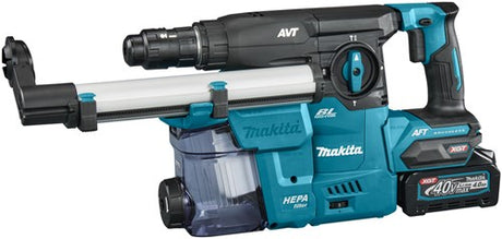 Marteau combiné à batterie Makita HR009GM202 | 40 V maximum | sds-plus | Batterie 2 x 4,0 Ah + chargeur rapide | dans un coffret en plastique - hr009gm202