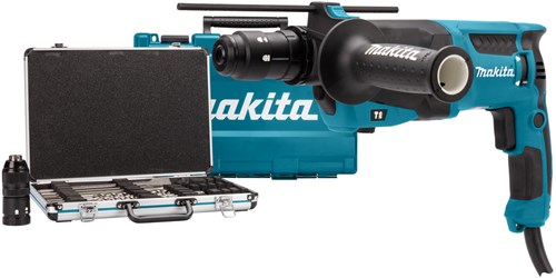 Marteau combiné Makita hr2630tx12 | sds-plus | avec tête de perçage interchangeable 800w 2,4j + jeu de 17 burins - hr2630tx12