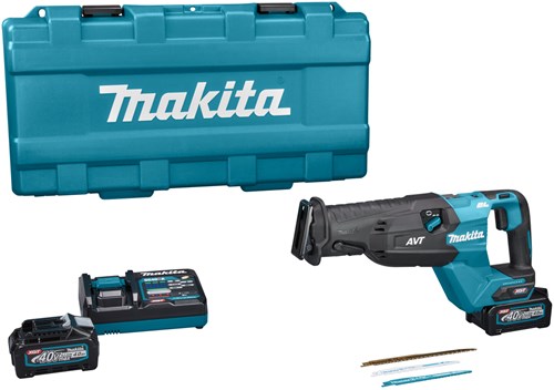 Makita jr002gm201 | 40 V maximum | scie alternative sans fil | Batterie 4,0 Ah (2 pièces) | chargeur rapide | dans un coffret en plastique jr002gm201