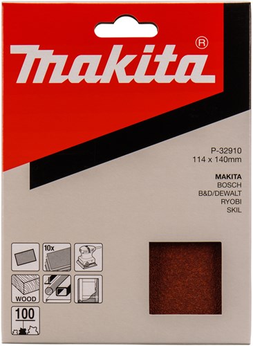 Makita accessoires feuille abrasive k100 114x140 rouge - p-32910