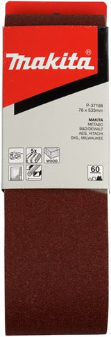Makita accessoires bande abrasive k60 76x533 rouge - p-37188