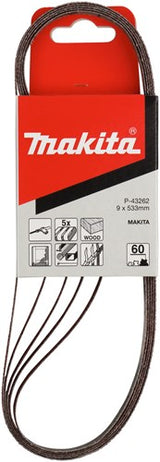 Accessoires Makita makita p-43262 bande abrasive 9x533mm a60 ve=5