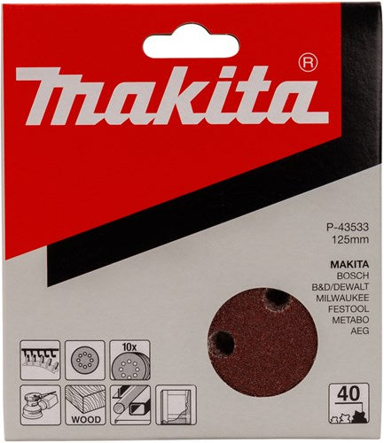 Makita accessoires disque de ponçage k40 125 rouge v. - p-43533