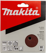 Accessoires Makita Disque abrasif Makita P-43555 rouge v. 125mm. k80 ve=10
