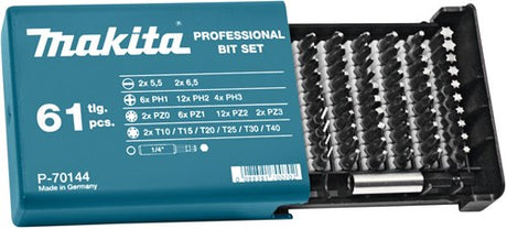 Makita accessoires jeu d'embouts de tournevis 61 pièces - p-70144 - p-70144
