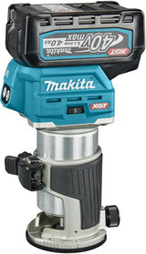 Makita rt001gm205 fraise de dessus et de bord | 40 V maximum | Batterie 2 x 4,0 Ah + chargeur rapide | y compris pieds divers | dans mbox rt001gm205