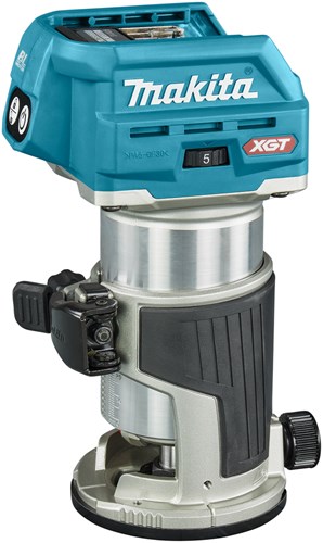 Makita rt001gz15 fraise de dessus et de bord | 40 V maximum | sans piles ni chargeur | dans mbox avec adaptateur de rail de guidage - rt001gz15