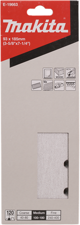 Feuille abrasive Makita 185x93 k120 vlc whi. -e-19663