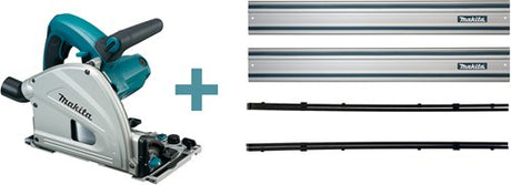 Scie plongeante Makita sp6000j1x2 | 2 rails de guidage + pièces de liaison | 1300w 165mm - sp6000j1x2