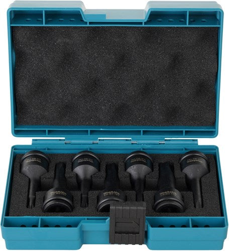 Jeu d'embouts de tournevis à percussion Torx Imp makita | 7 pièces | actenoir | 1 2'' | Royaume-Uni - e-23628