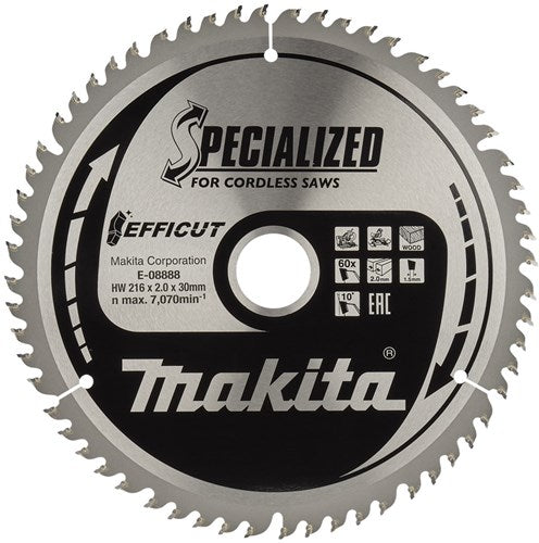 Accessoires Makita bois scié makita 216x1,5x30 t60 - e-08888