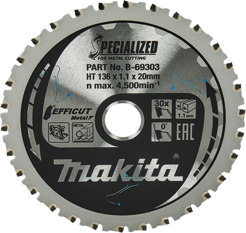 Lame de scie Makita ffcut 136x20x1,1 30t 0g - b-69303