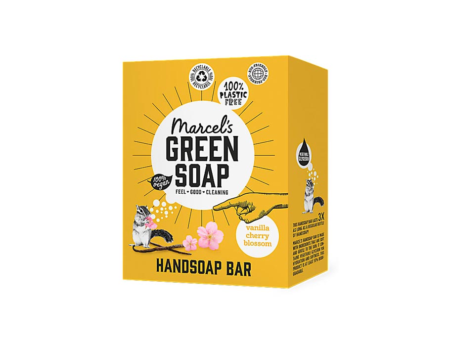 Marcel's Green Soap Hand Soap Bar - Vanilla Cherry Blossom - 90GR