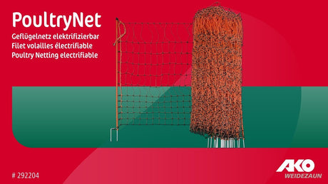 Ako products filet à poulet 112cm 50m double épingle orange