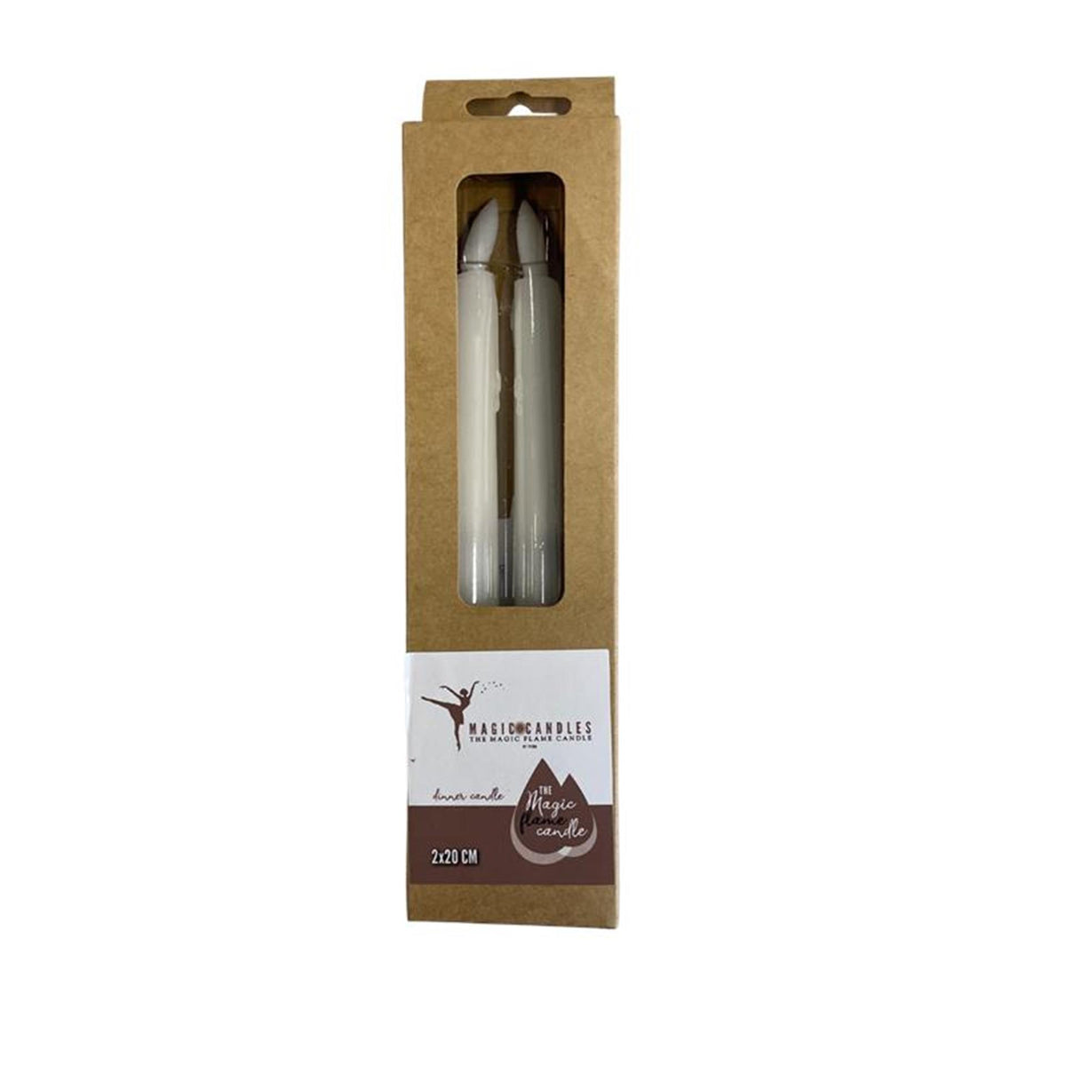 Bougies à flamme magique bougie de dîner LED goutte à goutte 20cm blanc lot de 2