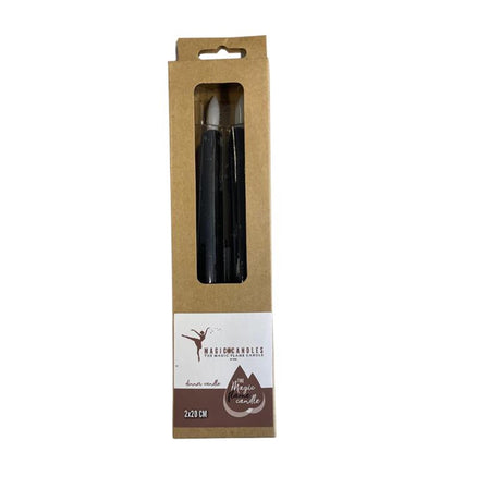 Bougies à flamme magique bougie de dîner LED goutte à goutte 20cm noir lot de 2