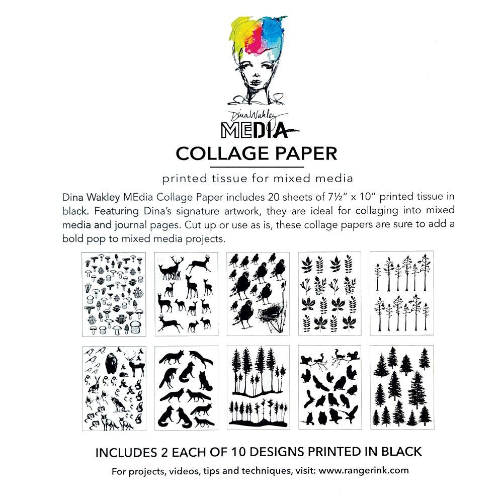 Ranger Ink Ranger • Papier de collage multimédia Dina Wakley la forêt