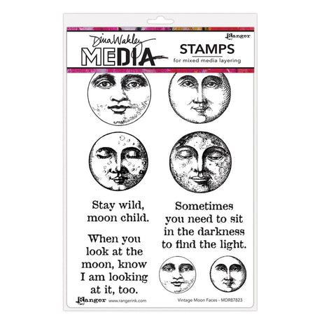 Ranger Ink Ranger • Timbres adhésifs médias Dina Wakley visages de lune vintage