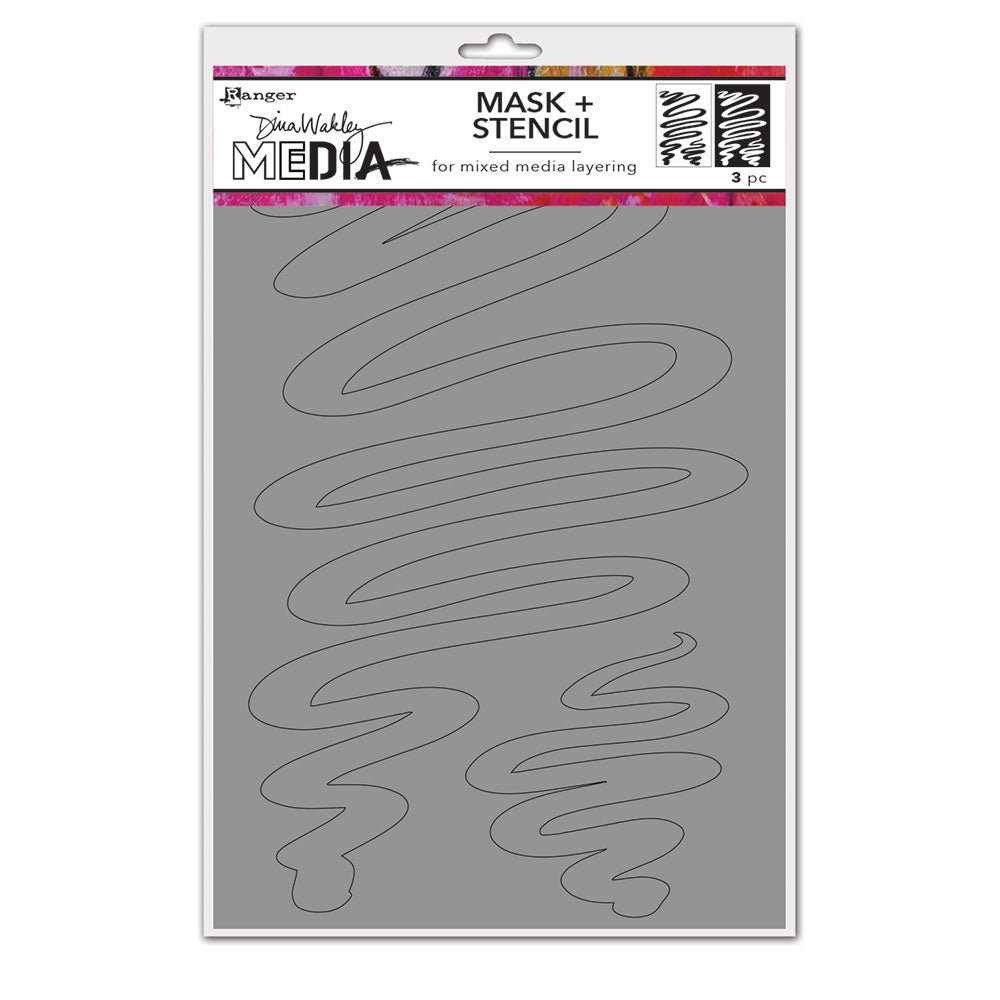 Ranger ink ranger • pochoirs médiatiques dina wakley masques méandrés