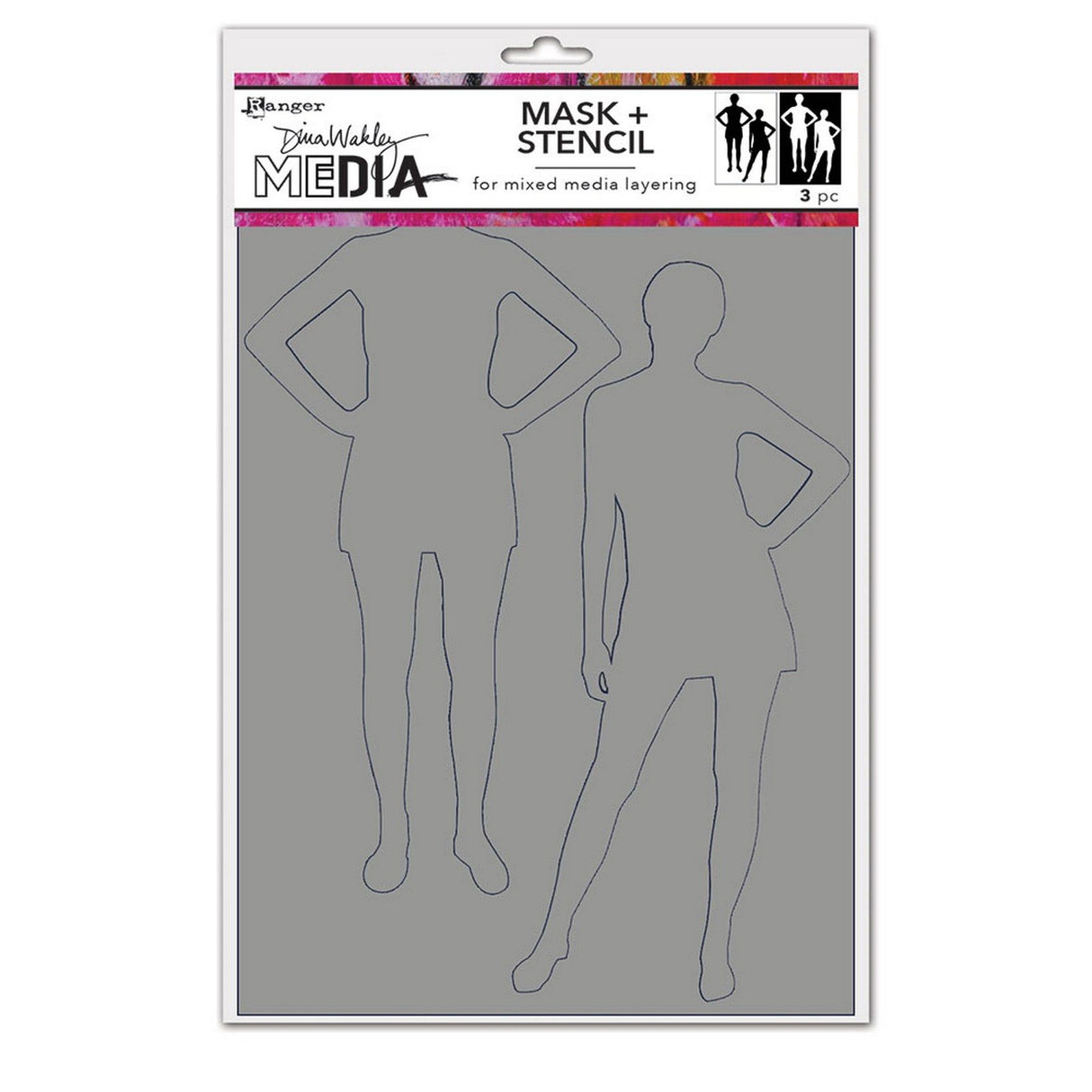 Ranger ink ranger • pochoir média dina wakley silhouettes old school
