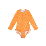 Baiser orange | maillot de bain anti-UV fille orange à manches longues