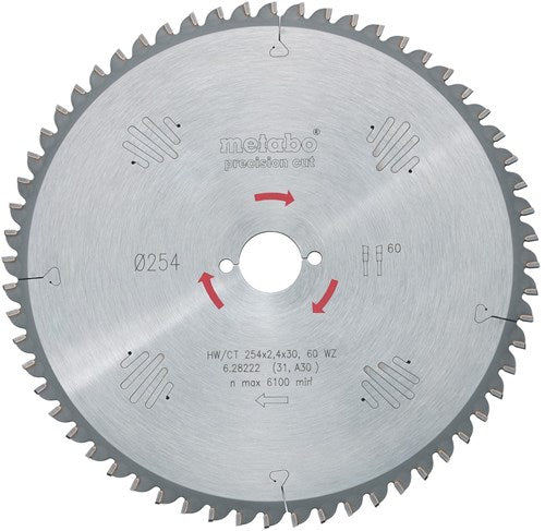 Metabo accessoires lame de scie circulaire hw ct ø 254x30, 48 wz - 628221000