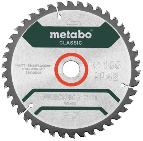 Metabo accessoires cirkelzaagblad precisioncutclassic | ø 165x20 | 42wz 5° b | 628027000 628027000