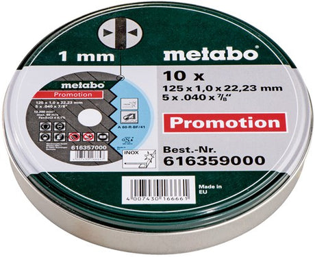 Accessoires Metabo disques à tronçonner en boîte (10 pièces) | ø 125x1,0x22,23 - 616359000