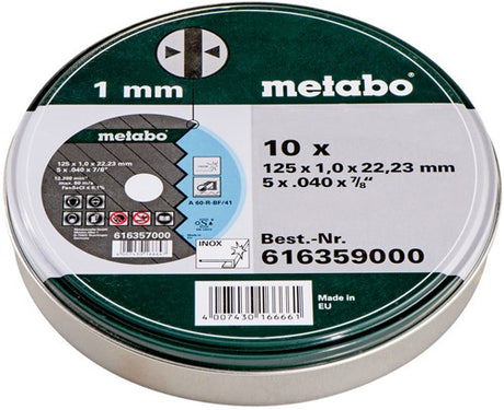 Metabo accessoires disques à tronçonner novaparid acier inoxydable ø180x1,5x22,23 (10 pièces en boîte) - 616368000