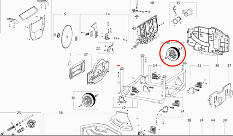 Pièce de rechange accessoires Metabo | roue pour ts254 - 316052580