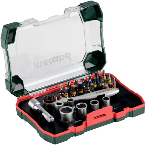 Jeu de clés à douilles à embouts Metabo, jeu de cliquets à embouts sp, 26 pièces.