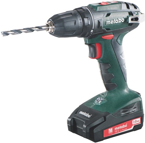 Metabo bs18 | Perceuse-visseuse sans fil 18 volts 2,0ah 2x2ah li-ion, chargeur sc 30 - 602207560