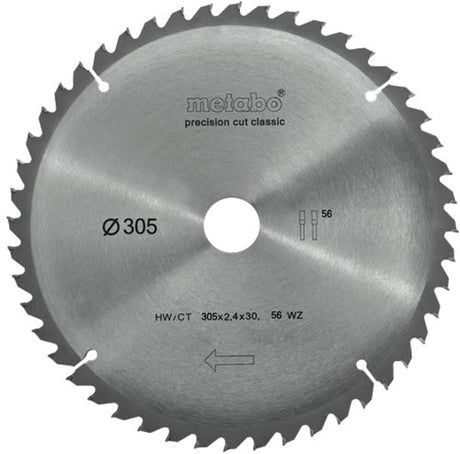 Metabo lame de scie circulaire coupe de précision hw ct ø 305 mm, 56 wz 5°neg - 628064000